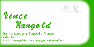 vince mangold business card